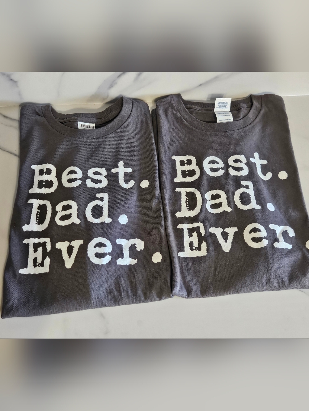 "Best. Dad. Ever." Graphic T-Shirt - Dark Gray with White Print - 2, XXL T's